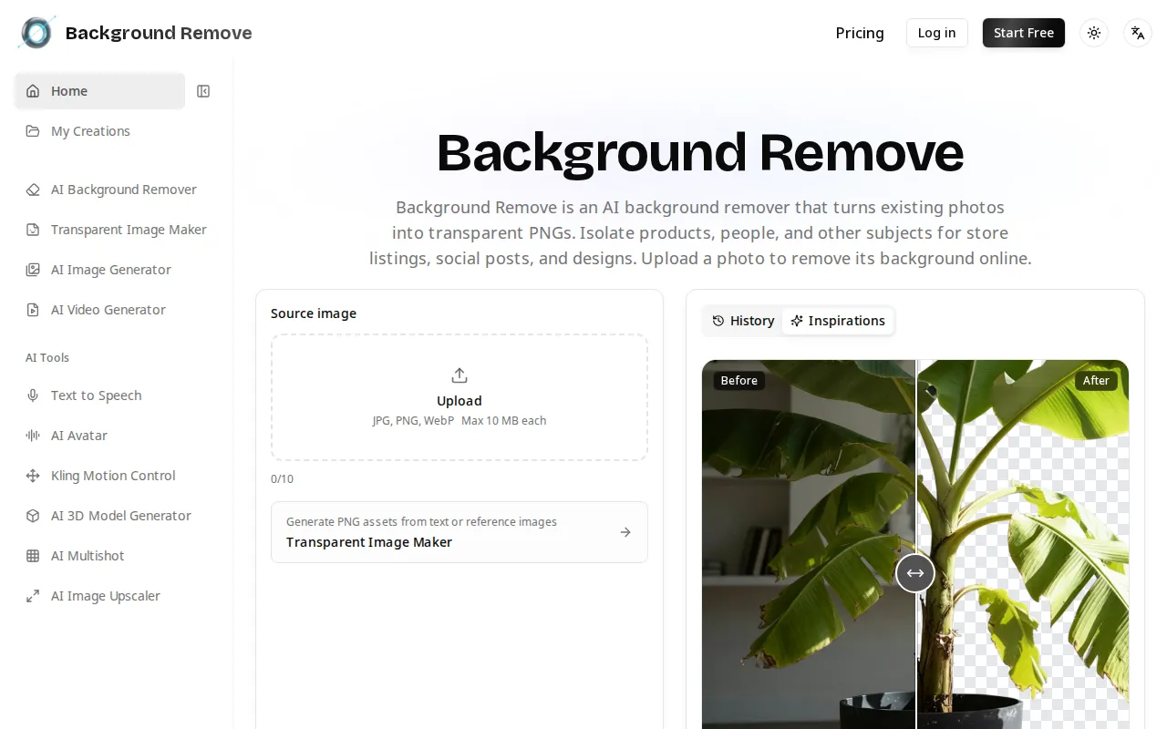 First viewport of Background Remove as captured