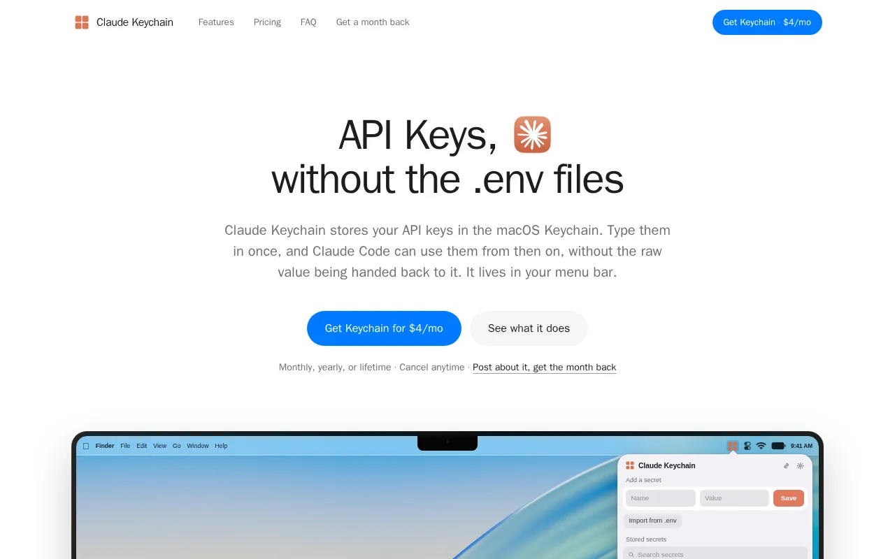 First viewport of API Keys, without the terminal as captured