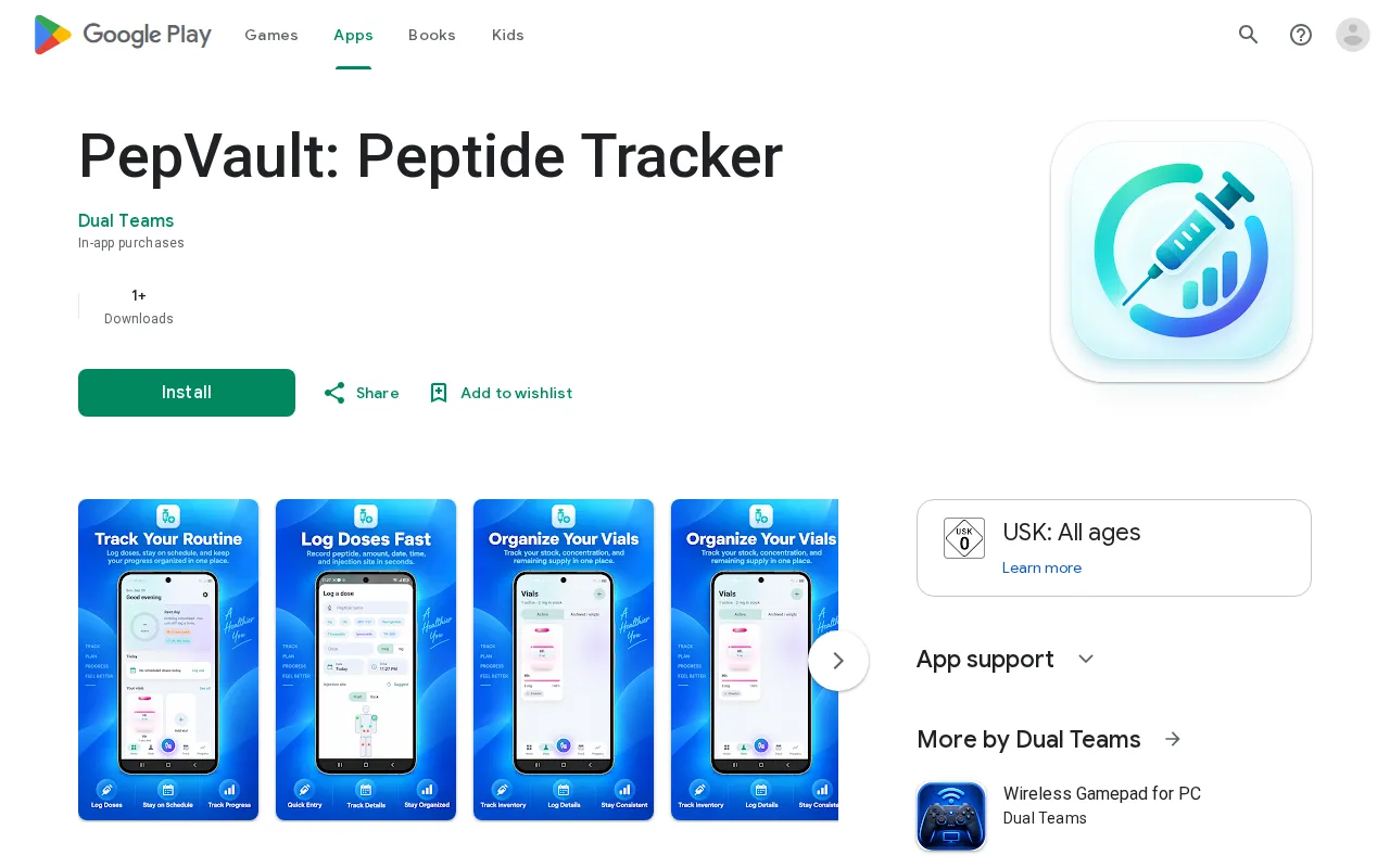 First viewport of PepVault: Peptide Tracker as captured