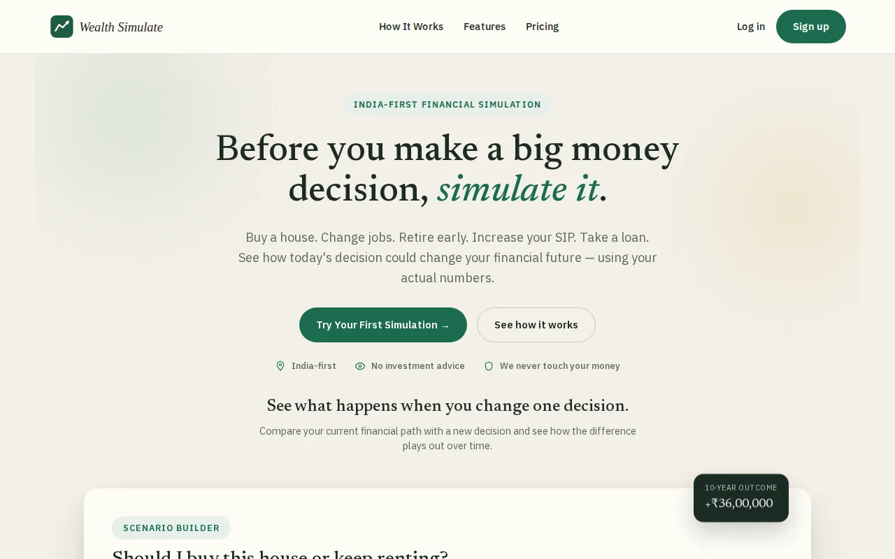 First viewport of Wealth Simulate as captured