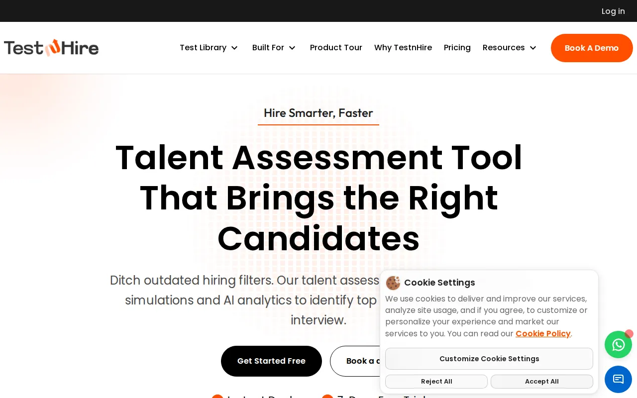 First viewport of testnhire.com as captured